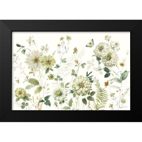 Green Fields I Black Modern Wood Framed Art Print by Audit, Lisa