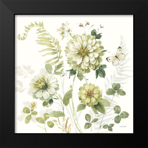 Green Fields V Black Modern Wood Framed Art Print by Audit, Lisa