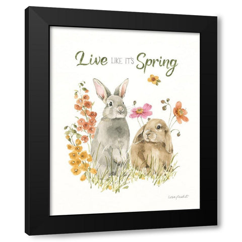 Hop on Spring VII Black Modern Wood Framed Art Print with Double Matting by Audit, Lisa