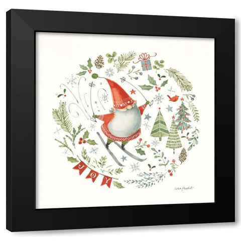 Jolly Gnomes II Black Modern Wood Framed Art Print by Audit, Lisa