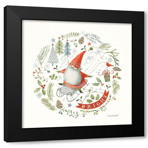 Jolly Gnomes III Black Modern Wood Framed Art Print by Audit, Lisa