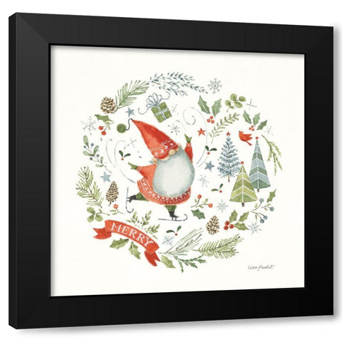 Jolly Gnomes IV Black Modern Wood Framed Art Print by Audit, Lisa