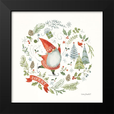 Jolly Gnomes IV Black Modern Wood Framed Art Print by Audit, Lisa