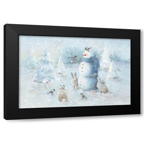 Let it Snow 01 Black Modern Wood Framed Art Print by Audit, Lisa