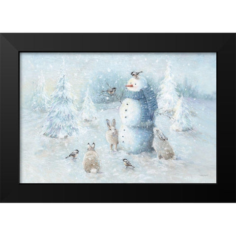 Let it Snow 01 Black Modern Wood Framed Art Print by Audit, Lisa