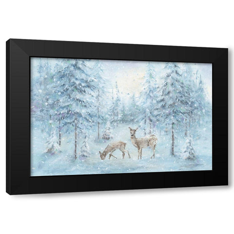 Let it Snow 02 Black Modern Wood Framed Art Print by Audit, Lisa