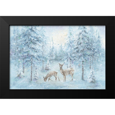 Let it Snow 02 Black Modern Wood Framed Art Print by Audit, Lisa