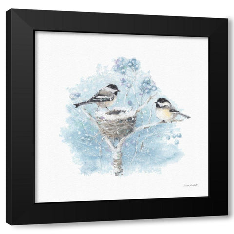 Let it Snow 04 Black Modern Wood Framed Art Print by Audit, Lisa