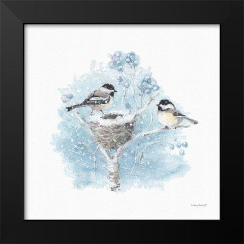 Let it Snow 04 Black Modern Wood Framed Art Print by Audit, Lisa