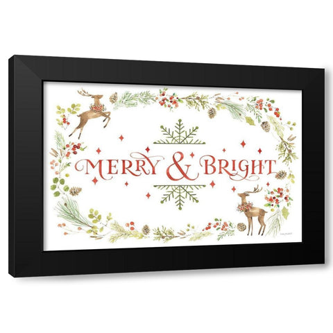 Merry And Bright 01 Black Modern Wood Framed Art Print by Audit, Lisa