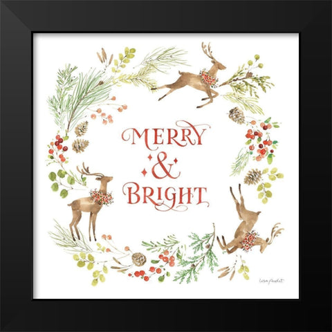 Merry And Bright 02 Black Modern Wood Framed Art Print by Audit, Lisa