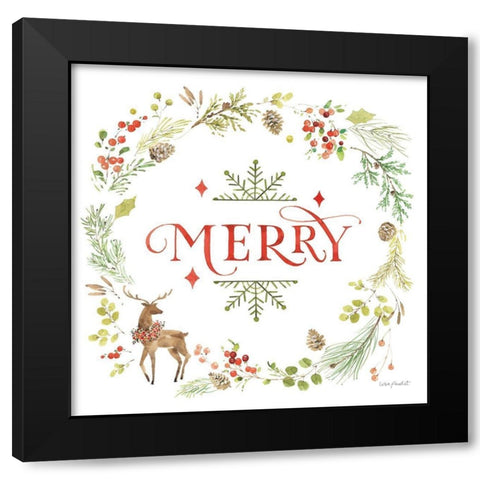 Merry And Bright 04 Black Modern Wood Framed Art Print by Audit, Lisa