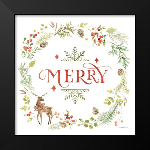 Merry And Bright 04 Black Modern Wood Framed Art Print by Audit, Lisa