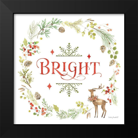 Merry And Bright 05 Black Modern Wood Framed Art Print by Audit, Lisa
