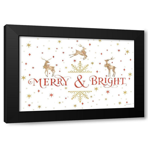 Merry And Bright 08 Black Modern Wood Framed Art Print with Double Matting by Audit, Lisa