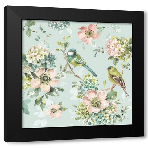Mint Crush 02 on Mint Black Modern Wood Framed Art Print with Double Matting by Audit, Lisa