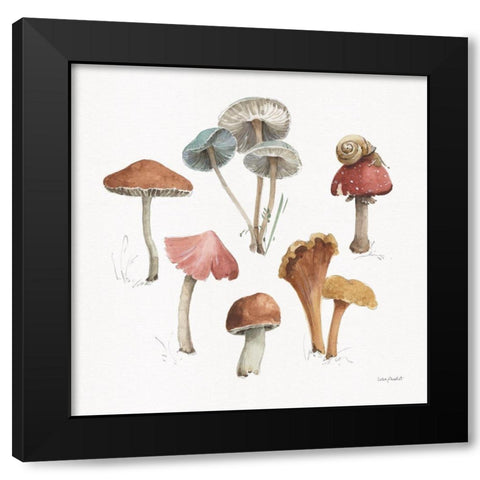 Mushroom Medley 02 Black Modern Wood Framed Art Print with Double Matting by Audit, Lisa