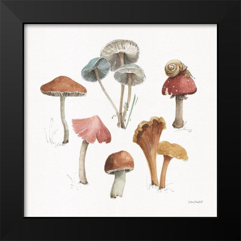 Mushroom Medley 02 Black Modern Wood Framed Art Print by Audit, Lisa
