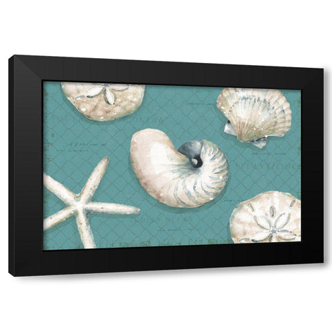 Ocean View I on Teal Black Modern Wood Framed Art Print with Double Matting by Audit, Lisa