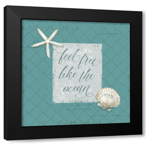 Ocean View VI on Teal Black Modern Wood Framed Art Print with Double Matting by Audit, Lisa