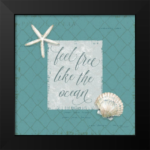 Ocean View VI on Teal Black Modern Wood Framed Art Print by Audit, Lisa