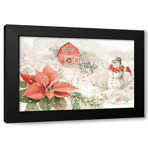 Poinsettia Village I Black Modern Wood Framed Art Print by Audit, Lisa