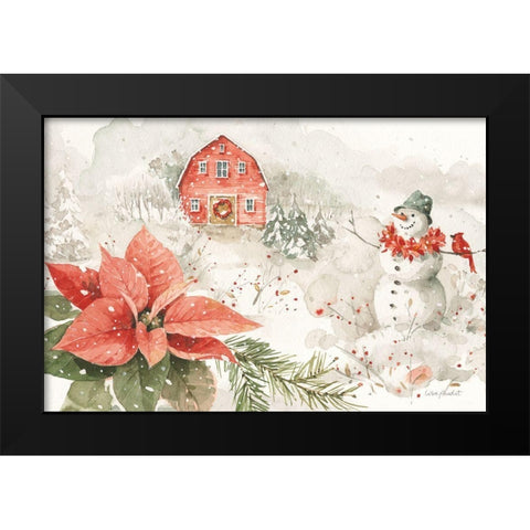 Poinsettia Village I Black Modern Wood Framed Art Print by Audit, Lisa