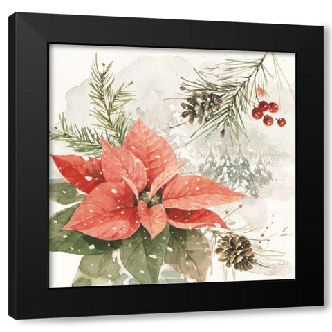 Poinsettia Village II Black Modern Wood Framed Art Print by Audit, Lisa