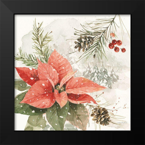 Poinsettia Village II Black Modern Wood Framed Art Print by Audit, Lisa