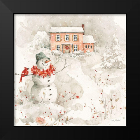 Poinsettia Village IV Black Modern Wood Framed Art Print by Audit, Lisa