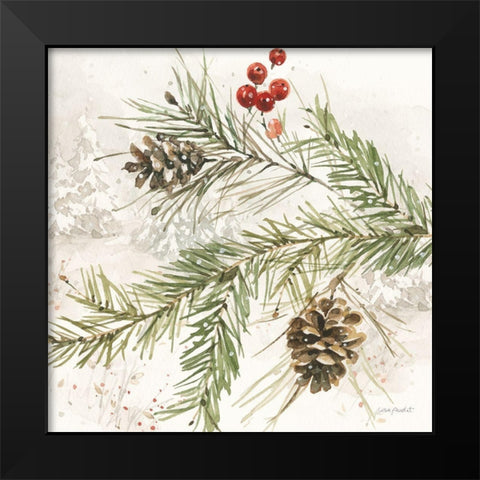 Poinsettia Village V Black Modern Wood Framed Art Print by Audit, Lisa