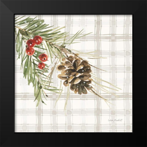 Poinsettia Village VI Black Modern Wood Framed Art Print by Audit, Lisa