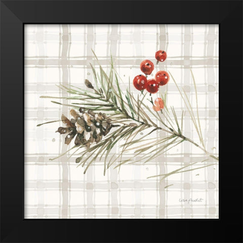 Poinsettia Village VII Black Modern Wood Framed Art Print by Audit, Lisa