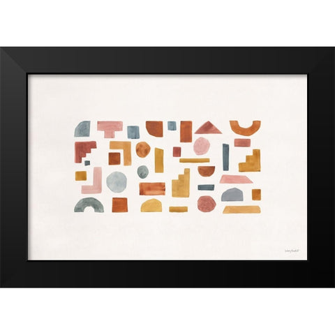 Shapes and Forms 01 Black Modern Wood Framed Art Print by Audit, Lisa