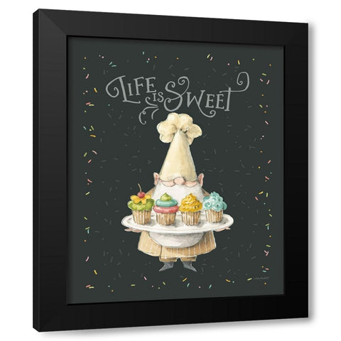 Sweet Little Pleasures III on Black Black Modern Wood Framed Art Print by Audit, Lisa