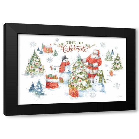 Welcoming Santa 01 Black Modern Wood Framed Art Print with Double Matting by Audit, Lisa