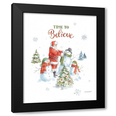 Welcoming Santa 02 Black Modern Wood Framed Art Print with Double Matting by Audit, Lisa