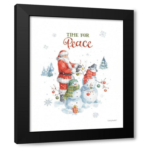 Welcoming Santa 03 Black Modern Wood Framed Art Print with Double Matting by Audit, Lisa