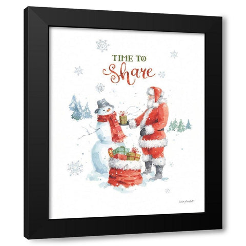 Welcoming Santa 05 Black Modern Wood Framed Art Print with Double Matting by Audit, Lisa