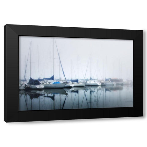 Blue Sails Black Modern Wood Framed Art Print with Double Matting by Head, Danny