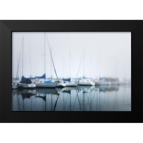 Blue Sails Black Modern Wood Framed Art Print by Head, Danny