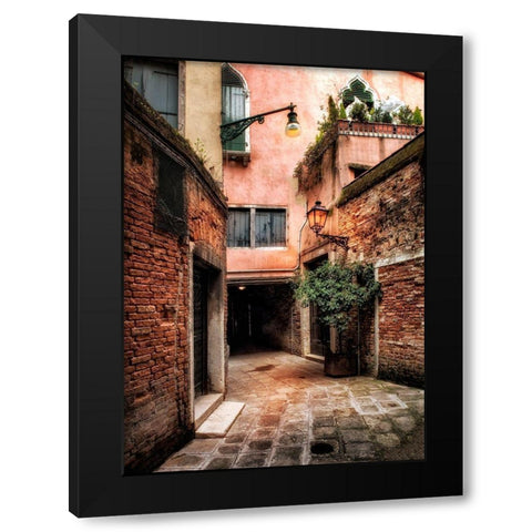 Italian Alleyway Black Modern Wood Framed Art Print by Head, Danny
