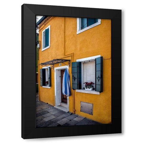 Yellow House Black Modern Wood Framed Art Print by Head, Danny