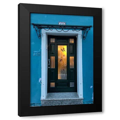 Burano Door I Black Modern Wood Framed Art Print by Head, Danny
