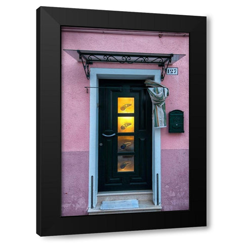 Burano Door II Black Modern Wood Framed Art Print by Head, Danny