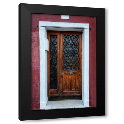 Burano Door III Black Modern Wood Framed Art Print by Head, Danny