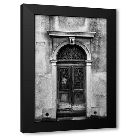 Venetian Door BW Black Modern Wood Framed Art Print with Double Matting by Head, Danny