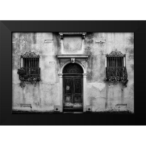Venetian Wall BW Black Modern Wood Framed Art Print by Head, Danny