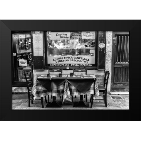 Open Table BW Black Modern Wood Framed Art Print by Head, Danny