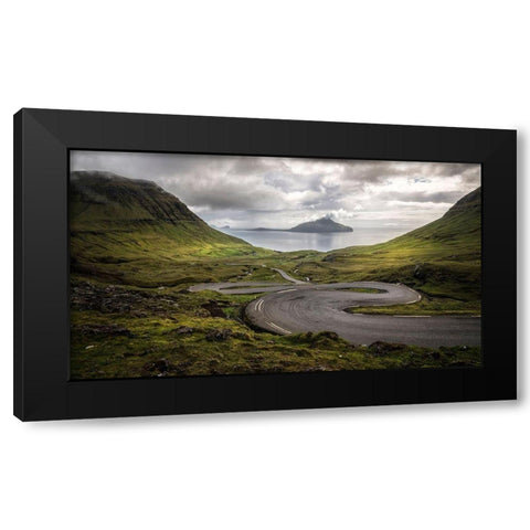 Twist n Turn Black Modern Wood Framed Art Print by Head, Danny